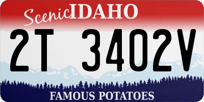 ID license plate 2T3402V