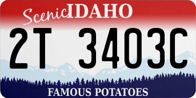 ID license plate 2T3403C