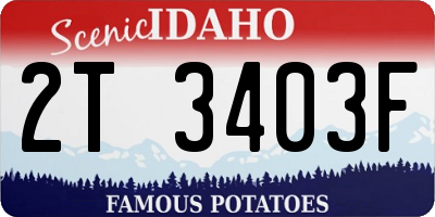 ID license plate 2T3403F