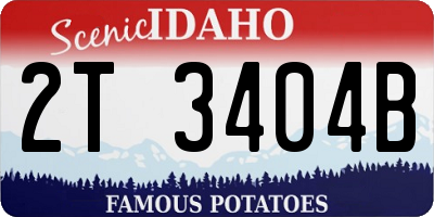 ID license plate 2T3404B