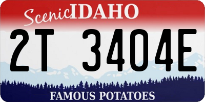 ID license plate 2T3404E