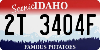 ID license plate 2T3404F