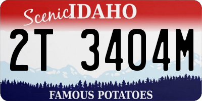 ID license plate 2T3404M