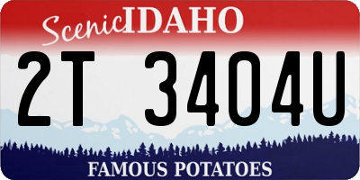 ID license plate 2T3404U