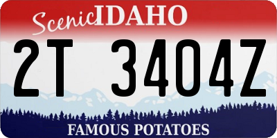 ID license plate 2T3404Z