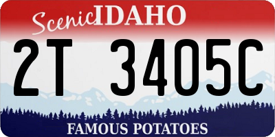 ID license plate 2T3405C