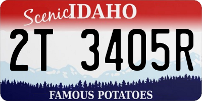 ID license plate 2T3405R