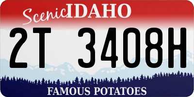 ID license plate 2T3408H