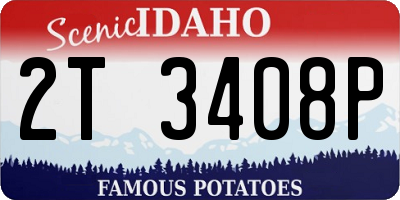 ID license plate 2T3408P