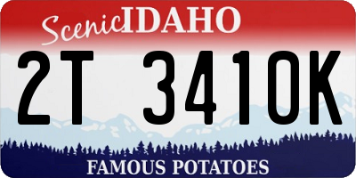 ID license plate 2T3410K
