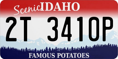 ID license plate 2T3410P
