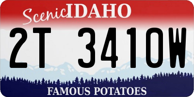 ID license plate 2T3410W