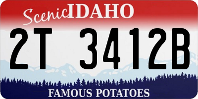 ID license plate 2T3412B