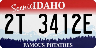 ID license plate 2T3412E