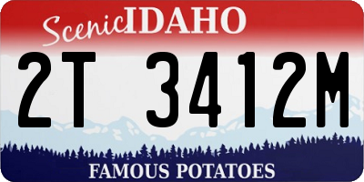 ID license plate 2T3412M
