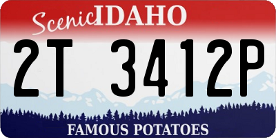 ID license plate 2T3412P