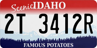 ID license plate 2T3412R