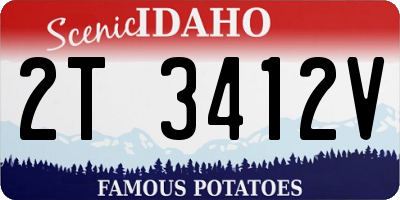 ID license plate 2T3412V