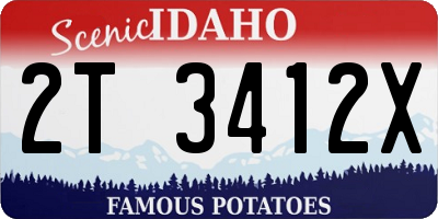 ID license plate 2T3412X