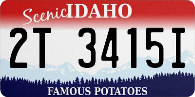 ID license plate 2T3415I