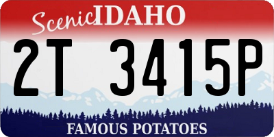 ID license plate 2T3415P