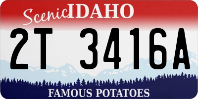 ID license plate 2T3416A