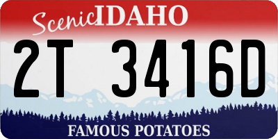 ID license plate 2T3416D