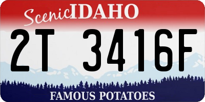 ID license plate 2T3416F
