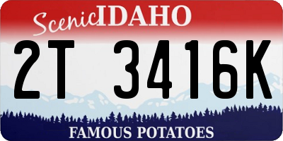 ID license plate 2T3416K
