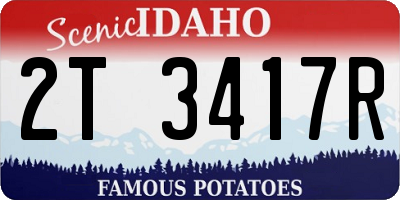ID license plate 2T3417R