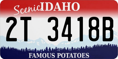 ID license plate 2T3418B