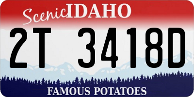 ID license plate 2T3418D