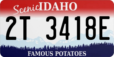 ID license plate 2T3418E