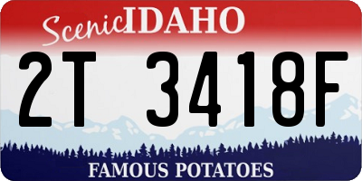 ID license plate 2T3418F