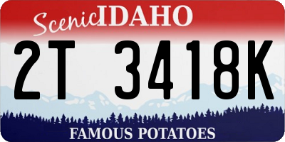 ID license plate 2T3418K