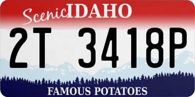 ID license plate 2T3418P