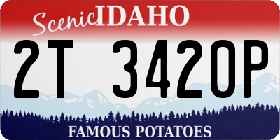 ID license plate 2T3420P