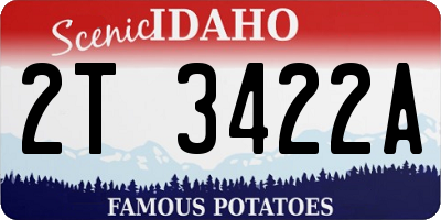 ID license plate 2T3422A