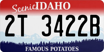 ID license plate 2T3422B