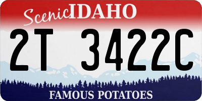 ID license plate 2T3422C
