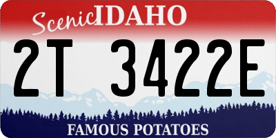 ID license plate 2T3422E