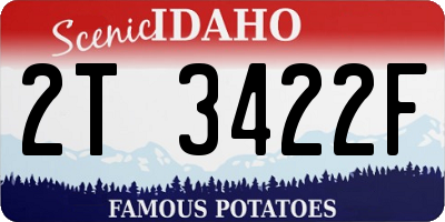ID license plate 2T3422F