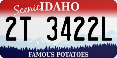 ID license plate 2T3422L