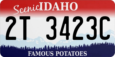 ID license plate 2T3423C
