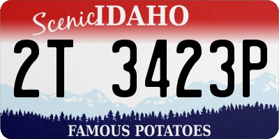 ID license plate 2T3423P