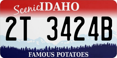 ID license plate 2T3424B