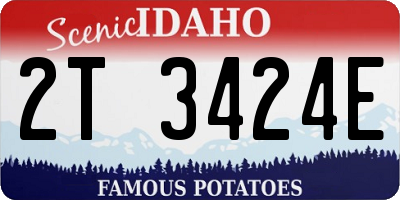 ID license plate 2T3424E