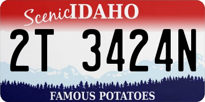 ID license plate 2T3424N