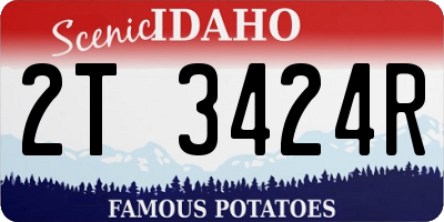 ID license plate 2T3424R