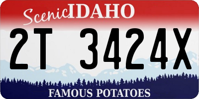 ID license plate 2T3424X